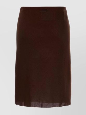 Miu Miu high-waisted knee-length silk skirt