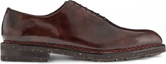 Ferragamo Mens Leather Oxford Shoes In Brown