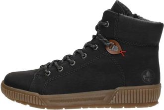 Rieker Veterschoenen Hoog - Dames - Sneakers - Zwart - 38 EU - Schoenen