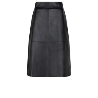 Dante6 Rokken, Dames, Zwart, S, Leer, A-lijn Midi Rok
