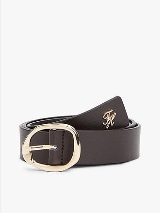 Tommy Hilfiger Sculpted Buckle Leather Belt