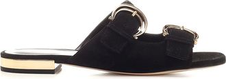 Chloé Alize Flat Double C Buckle Sleepers Black