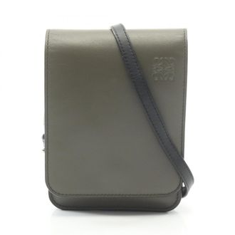 Loewe Black Khaki Leather Shoulder Bag Sling Bag (Pre-Owned)