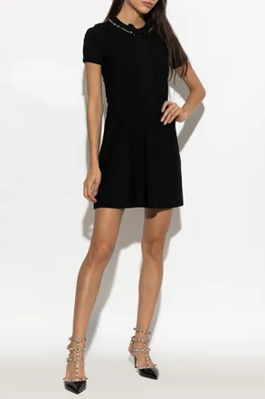 Valentino Garavani Dress With Shimmering Crystals, Womens, Black