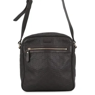 Gucci Dark Brown Leather Shoulder Bag (Pre-Owned)
