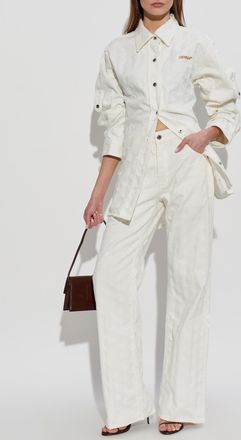 Off-white Jeans With Monogram, Womens, White