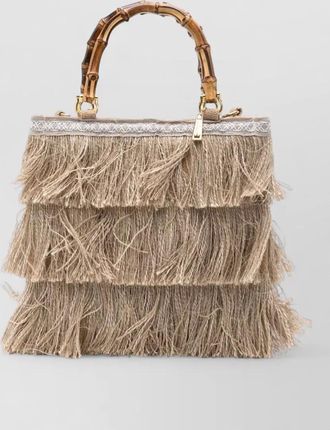 La Milanesa jucca medium handbag bamboo handle chain
