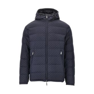 Emporio Armani Korte Donsjas met Capuchon - Heren - Winterjassen - Blauw - S - Jassen
