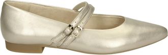 Paul Green Gouden Ballerina Schoenen met Rubberen Zool - Dames - Ballerinas - Beige - 39 EU - Leer - Schoenen