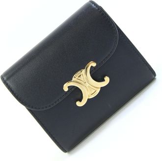 Celine Black Leather Wallet (Tri-Fold) (Pre-Owned)