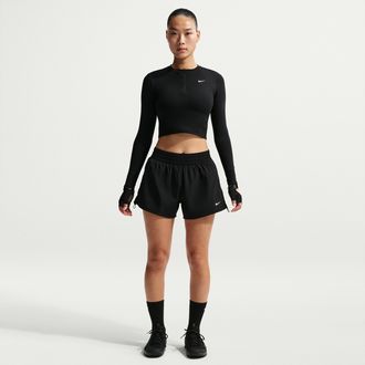 Nike Womens One Dri-FIT Brief-Lined High-Waisted 5 Shorts in Black | IB9226-010