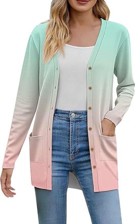 Generic Womens Autumn Sweaters Lightweight Soft Knit Cardigan Womens 2025 Fall Fashion Cardigan for Women Long Sleeve Open Front Coat with Pockets