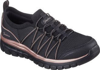 Skechers Womens Graceful Purecrush Sneaker, Black/Rose Gold Knit, 5 UK