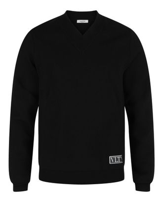 Valentino VLTN Optical V-Neck Knit Top
