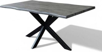 No Brand Tavolo con struttura in metallo e piano in melaminico 160x90xH75 cm Floym - Nero e Grigio