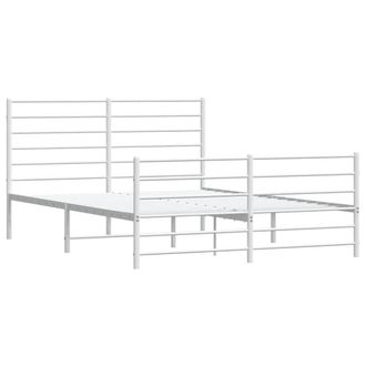 Berkfield Home Metal Bed Frame with Headboard & Footboard White 140x190 cm