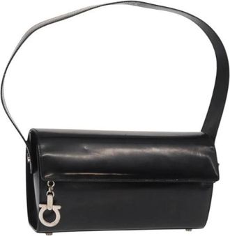 Ferragamo Pre-owned Shoulder Bags, female, Black, Size: ONE SIZE Pre-owned Coated Canvas Shoulder Bag