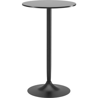 HOMCOM Mesa De Bar Redonda Mesa Alta De Cocina Moderna Con Encimera Laminada Y Marco De Acero Para 2 Personas Para Casa Comedor &Oslash;60x102 Cm Negro - Homcom