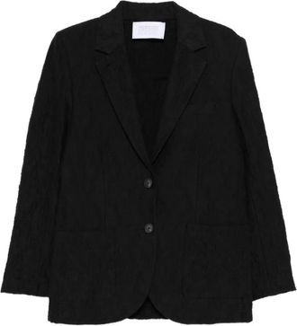 Harris Wharf London Cotton Blend Blazer Jacket - Dames - Blazers - Zwart - S - Katoen - Jassen