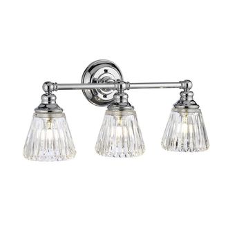 Netlighting Keynes 3 Light Wall Light Polished Chrome IP44 in Grey