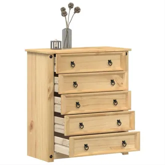 vidaXL C&oacute;moda Cajonera Corona Madera Maciza De Pino 80x40x89 Cm Vidaxl