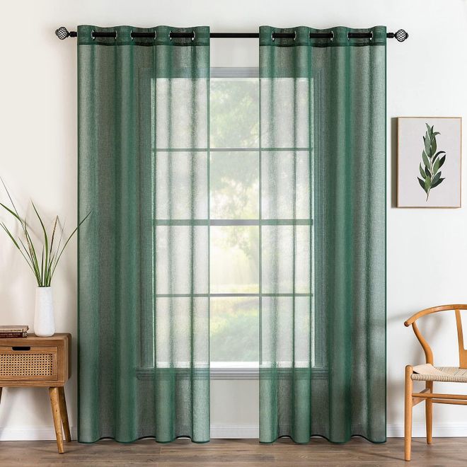 Miulee Gardine mit Ösen Transparente Vorhang Sheer Voile aus Voile Polyester Ösenschal Transparent Wohnzimmer für Schlafzimmer 2er Set 140 X 260 cm (B x H), ab 33,29 €