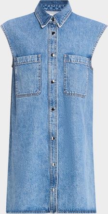 Frame Denim The Sleeveless Denim Shirtdress