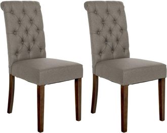 Clp Set di 2 sedie da pranzo Lisburn Tortora Tessuto