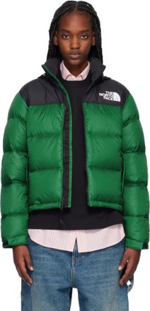 Green north face puffer jacket online