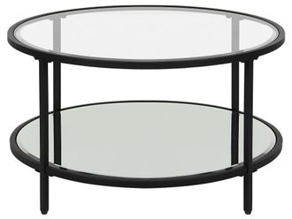 Beliani Mesa de centro vidrio templado negro