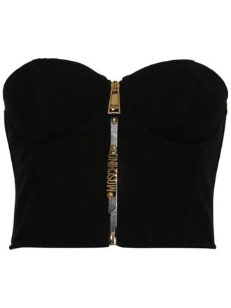Moschino zip-up bustier top - Black