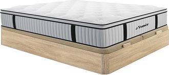 Vente-Unique Set 180x200cm rete vano Nat. chiaro + mater. molle insacch. topper integr. sp. 28cm - AMERICAN DREAM di YSM&Eacute;E