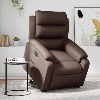 vidaXL Vidaxl - Sill&oacute;n Reclinable Elevable El&eacute;ctrico De Cuero Sint&eacute;tico Marr&oacute;n