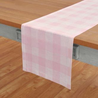 Solino Home Linen Table Runner for Dining Table, Holiday and Everyday Table Decor - Buffalo Check in Marshmellow Pink at Nordstrom, Size Xx-Small
