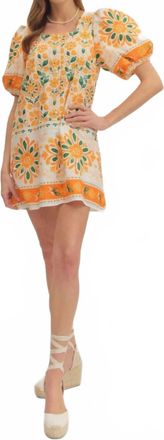 Entro Picnic With Me Mini Dress In Orange Cream