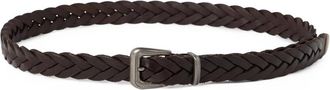 Brunello Cucinelli Gevlochten Kalfsleren Riem - Dames - Riemen - Bruin - S - Leer - Accessoires