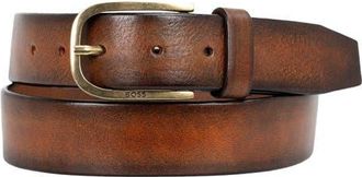 BOSS Kai Full Grain Leather Belt in Dark Brown at Nordstrom, Size 32