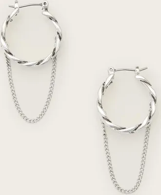 AllSaints Tamsin Twisted Hoop Earrings
