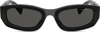 Miu Miu Eyewear Occhiali da sole squadrati con placca logo - Nero