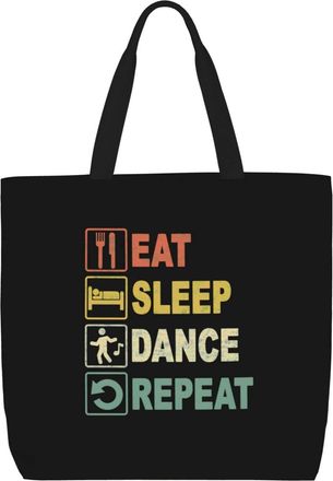 Generic Women Handbag Eat Sleep Dance Repeat Tote Bag Reusable Fashion Beach Travel Bags, For Birthday, Swim, Graduation, School, Wedding