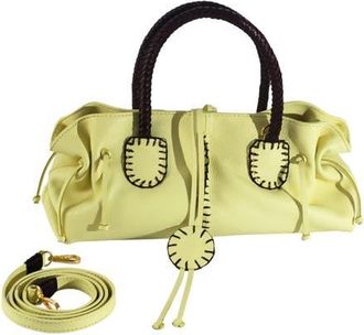 Carlos Falchi Mini Satchel Leather Bag in Lemon at Nordstrom