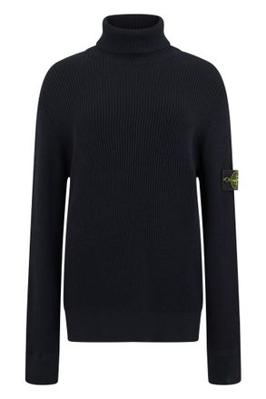 Stone Island Dark Blue Turtle Neck Sweater