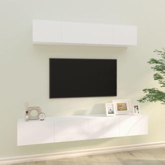 Berkfield Home 4 Piece TV Cabinet Set White Engineered Wood