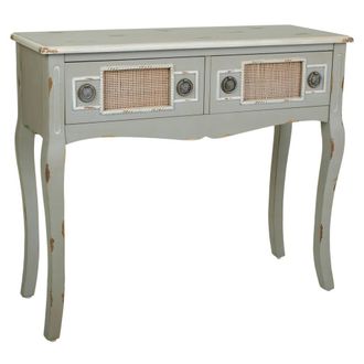 Wanderlust Deco Wanderlust Deco - Recibidor De Madera Y Rejilla Bamb&uacute; Gris 90x33x77