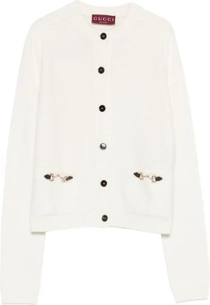 Gucci Horsebit-detail buttoned cardigan - White