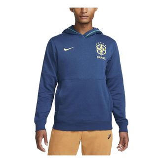 Nike Brazil Travel Fleece Soccer Hoodie Blue DH4822-490