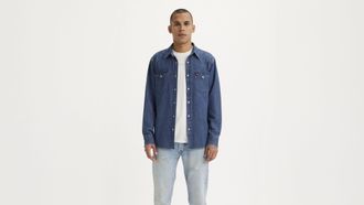 Levi's Classic Standard Fit Western Shirt - Mens - XL - Blue