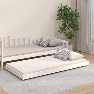 vidaXL Estructura De Cama Sin Colch&oacute;n Madera Maciza Blanca 75x190 Cm Vidaxl