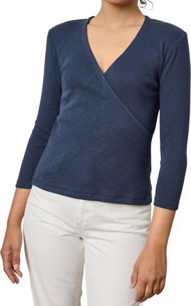 Lilla P Womens Surplice Sweater In Navy