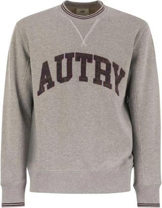 Autry Crewneck Sweatshirt met Logo Appliqu&eacute; - Heren - Sweatshirts - Grijs - M - Hoodies & sweatvesten